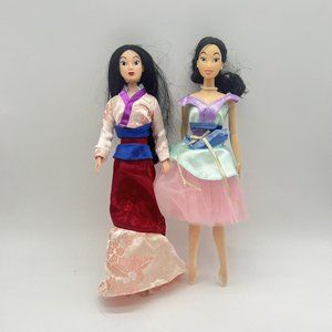 Disney Store Princess Mulan Ballerina w Tutu Dress &‎ Classic Mulan Doll Toy Lot